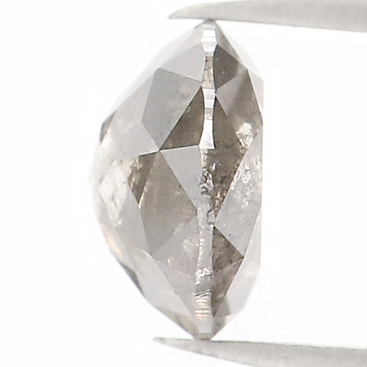 0.87 CT Natural Loose Round Rose Cut Diamond Salt And Pepper Round Shape Diamond 5.80 MM Natural Black Grey Round Rose Cut Diamond LQ1197