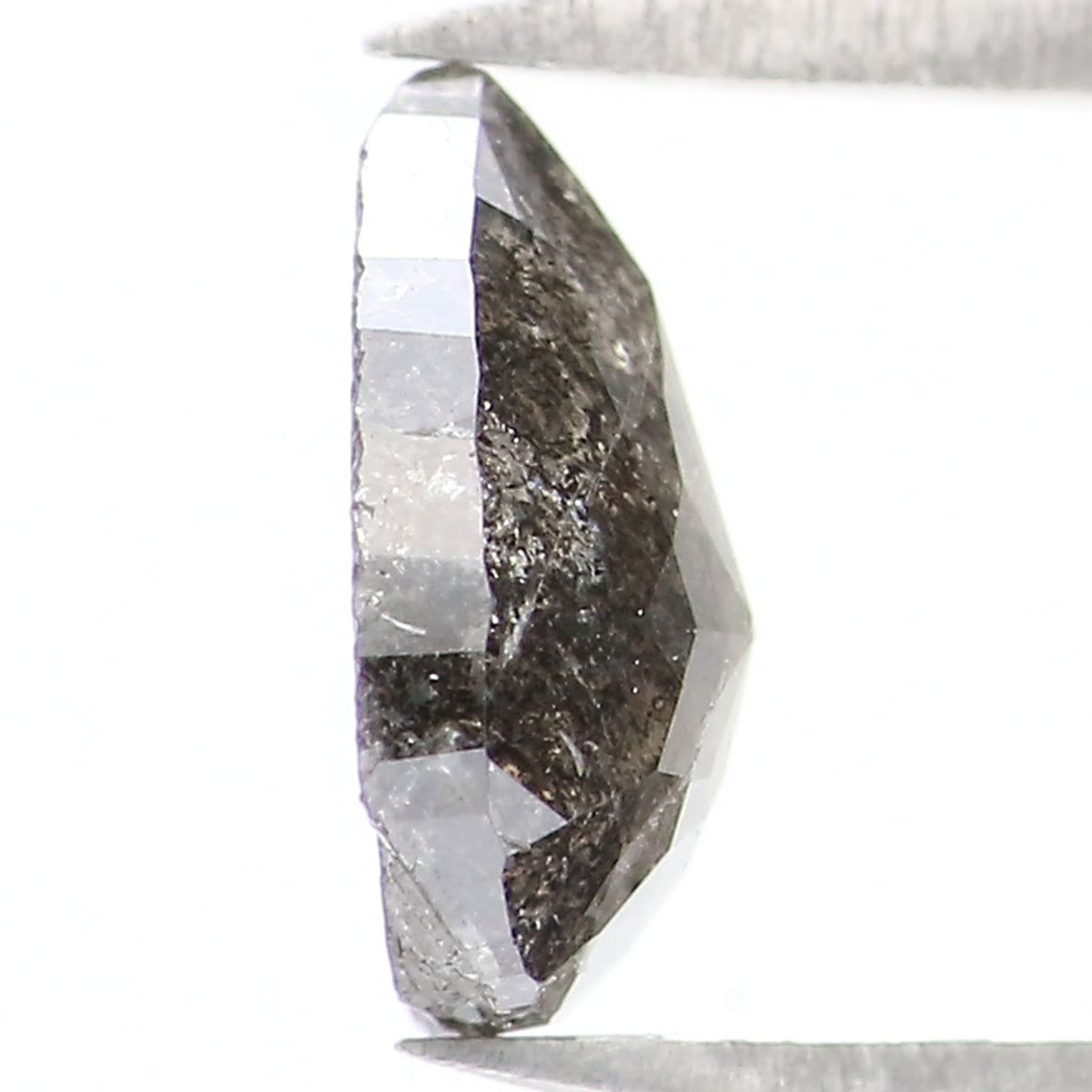 0.91 CT Natural Loose Pear Shape Diamond Salt And Pepper Pear Cut Diamond 7.20 MM Natural Black Grey Color Pear Rose Cut Diamond QL1665