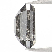 Natural Loose Emerald Salt And Pepper Diamond Black Grey Color 1.22 CT 6.75 MM Emerald Shape Rose Cut Diamond KDL1363