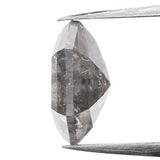 0.90 CT Hexagon Cut Diamond, Salt and Pepper Diamond, Natural Loose Diamond, Black Diamond, Grey Diamond, Rustic  Rose Cut Diamond KDL9970