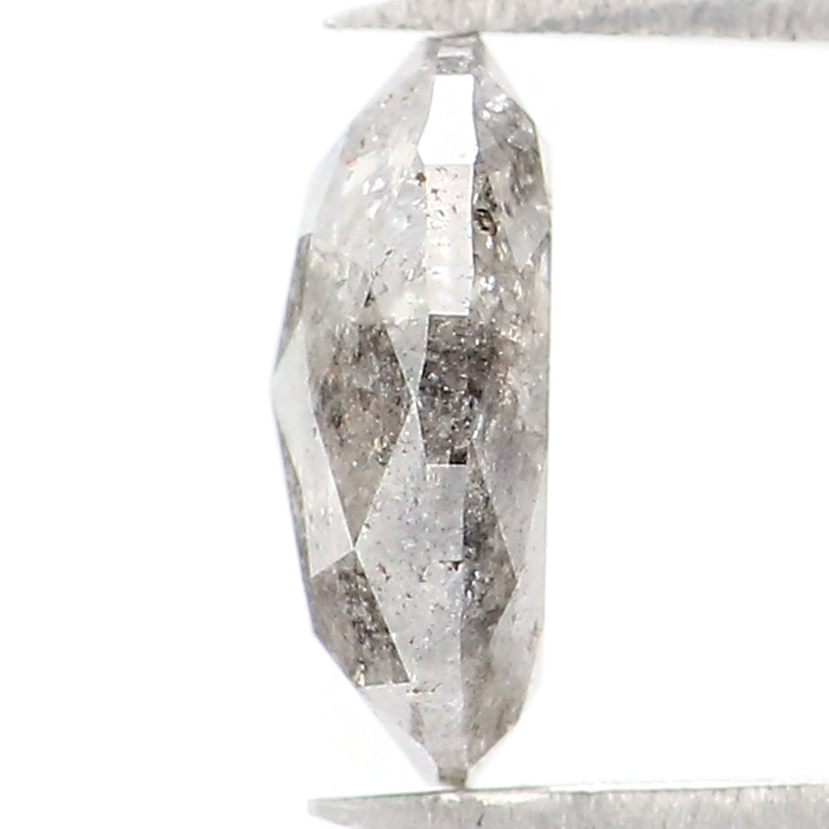 Natural Loose Oval Salt And Pepper Diamond Black Grey Color 0.89 CT 6.90 MM Oval Shape Rose Cut Diamond KDL1445