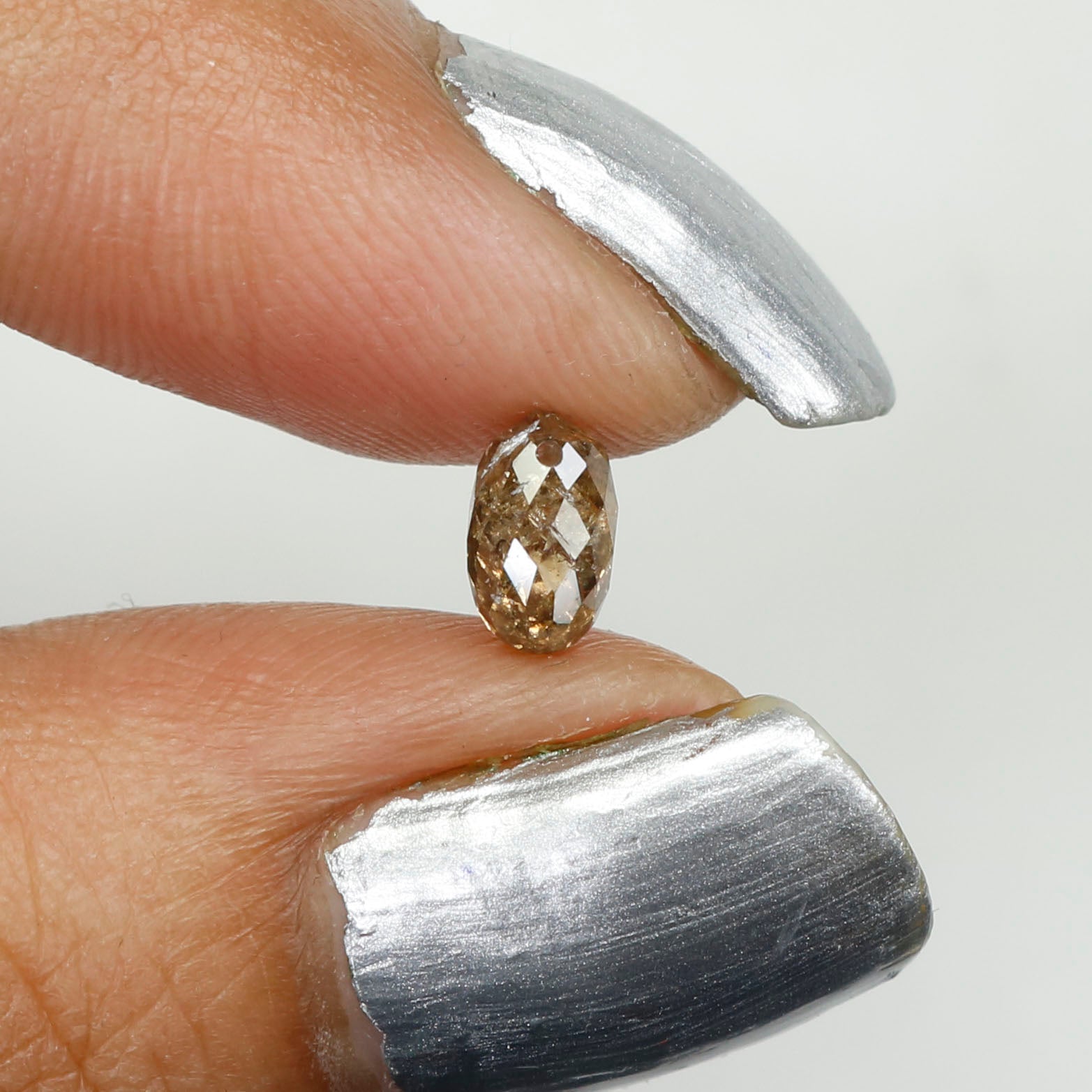0.77 Ct Natural Loose Briolette Shape Diamond Brown Color Drop Diamond 6.25 MM Natural Loose Brown Color Briolette Rose Cut Diamond LQ9841