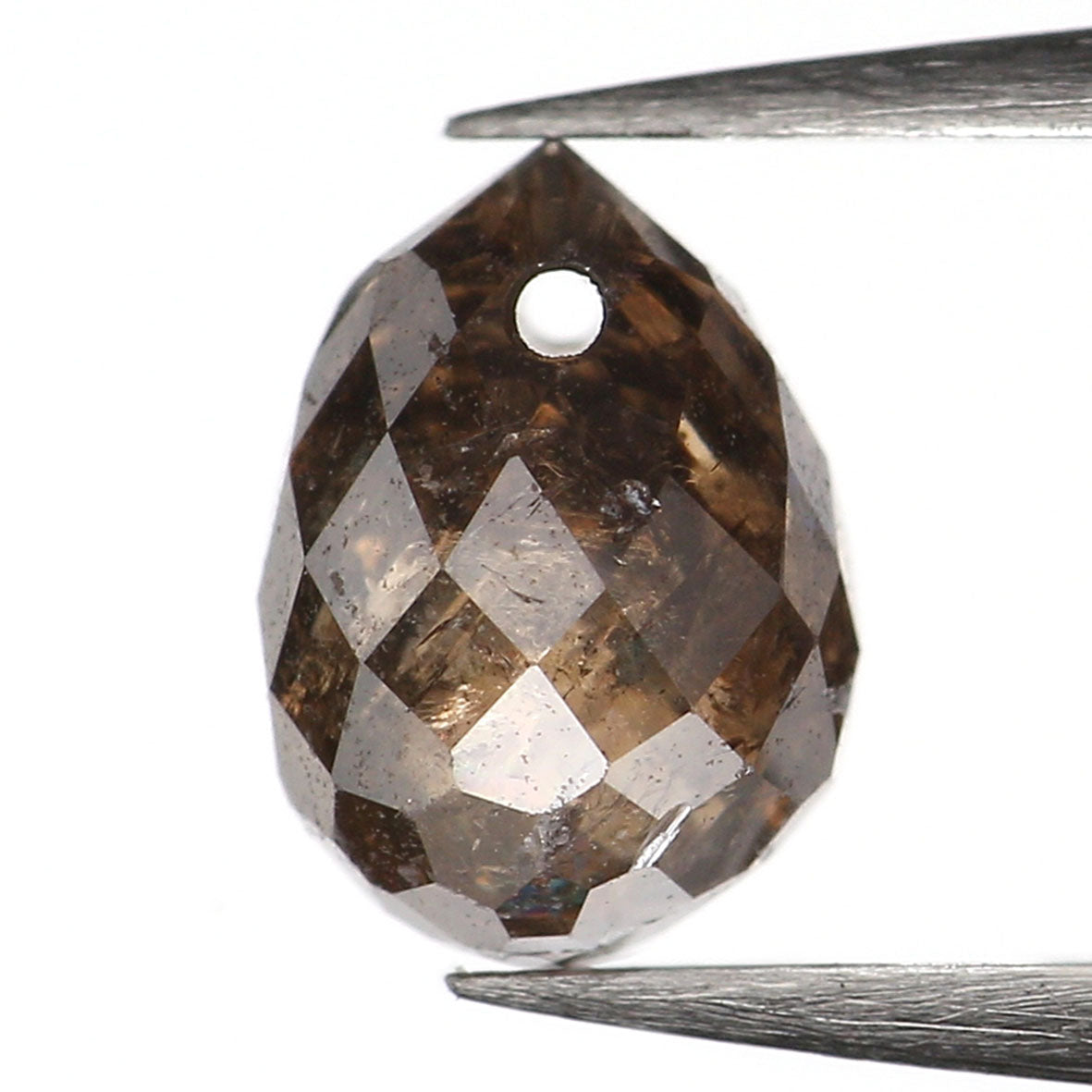 0.79 Ct Natural Loose Briolette Shape Diamond Brown Color Drop Diamond 5.55 MM Natural Loose Brown Color Briolette Rose Cut Diamond LQ9824