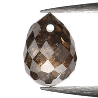 0.79 Ct Natural Loose Diamond, Briolette Diamond, Brown Diamond, Briolette Cut Bead Diamond, Polished Diamond, Faceted Diamond L9824