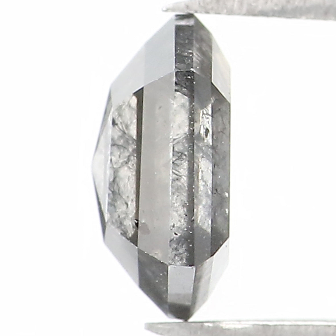 0.78 CT Natural Loose Hexagon Shape Diamond Salt And Pepper Hexagon Cut Diamond 6.30 MM Natural Black Grey Hexagon Rose Cut Diamond QL1403
