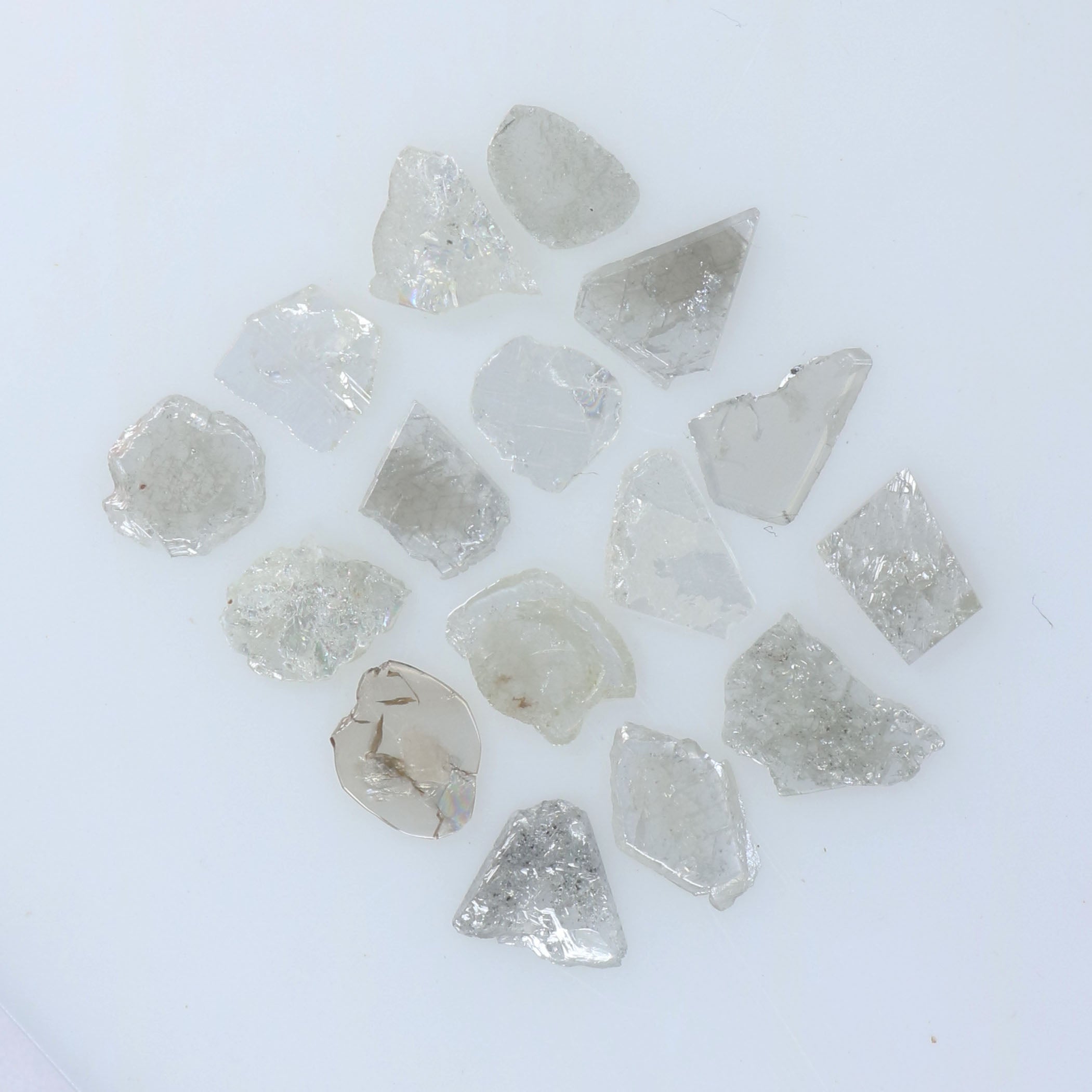 1.83 Ct Natural Loose Diamond Slice Grey Color I3 Clarity 16 Pcs KR2160