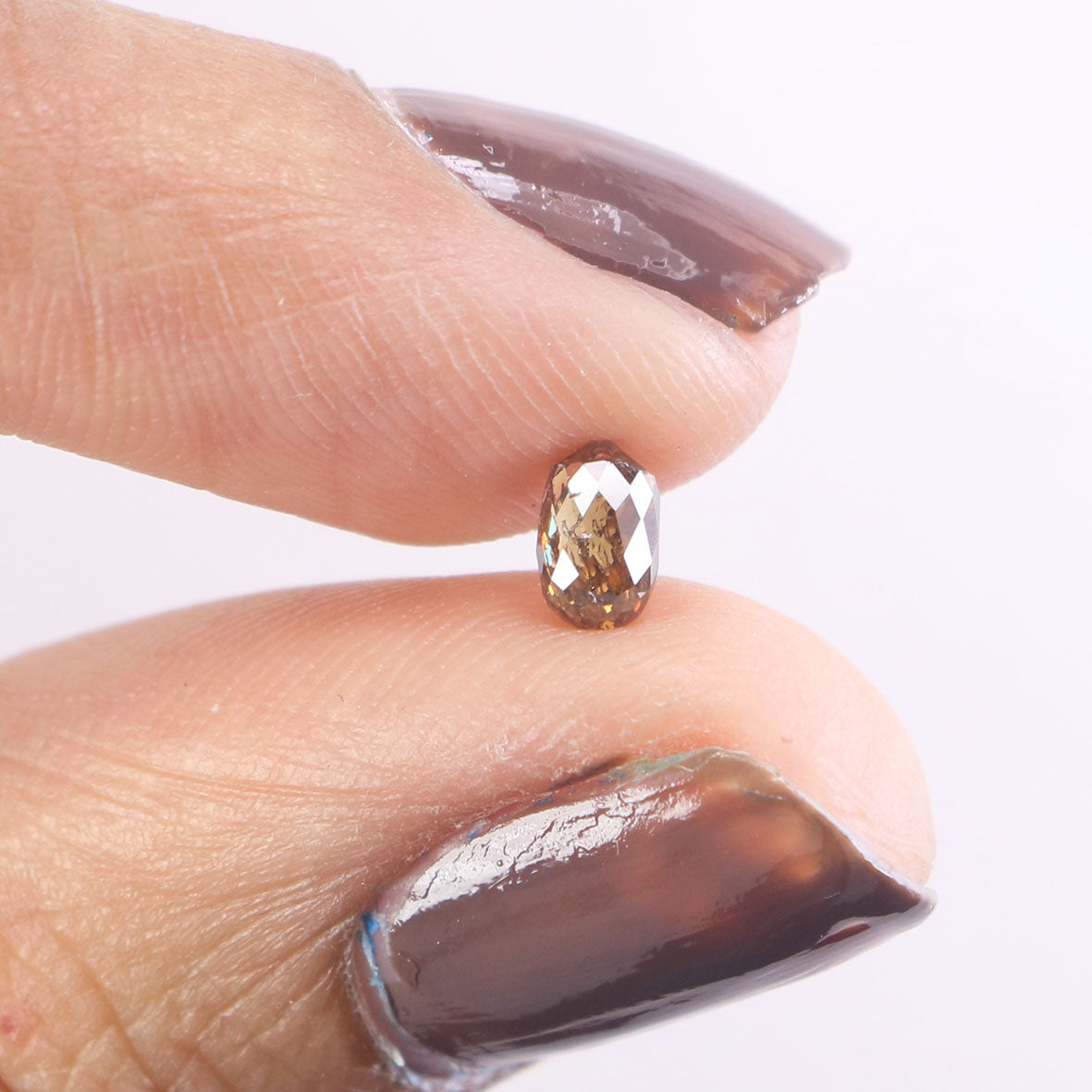 0.47 Ct Natural Loose Briolette Shape Diamond Brown Color Drop Diamond 5.10 MM Natural Loose Brown Color Briolette Rose Cut Diamond LQ9252