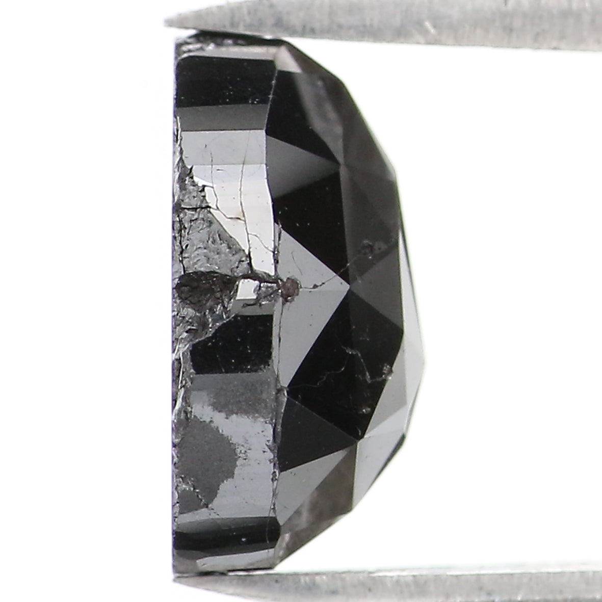 2.47 CT Natural Loose Pear Shape Diamond Black Color Pear Cut Diamond 8.90 MM Natural Loose Black Color Diamond Pear Rose Cut Diamond LQ1605