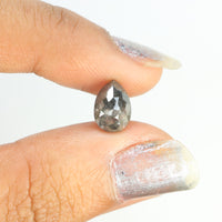 1.70 Ct Natural Loose Diamond Pear Black Grey Color I3 Clarity 9.00 MM KDL8120