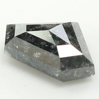 0.72 Ct Natural Loose Diamond, Salt And Pepper Diamond, Shield Cut Diamond, Black Gray Color Diamond, Rose Cut Real Rustic Diamond KDL007