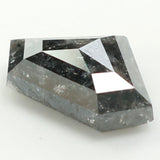 0.72 Ct Natural Loose Diamond, Salt And Pepper Diamond, Shield Cut Diamond, Black Gray Color Diamond, Rose Cut Real Rustic Diamond KDL007