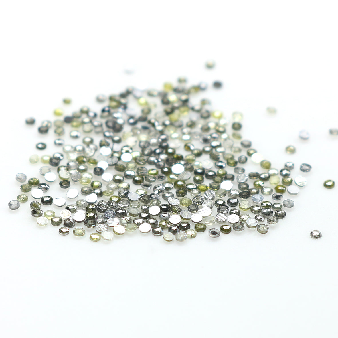 1.50 Ct Natural Loose Round Rose Cut Diamond Salt And Pepper Round Shape Diamond 1.00 MM Natural Black Grey Round Rose Cut Diamond LQ1809