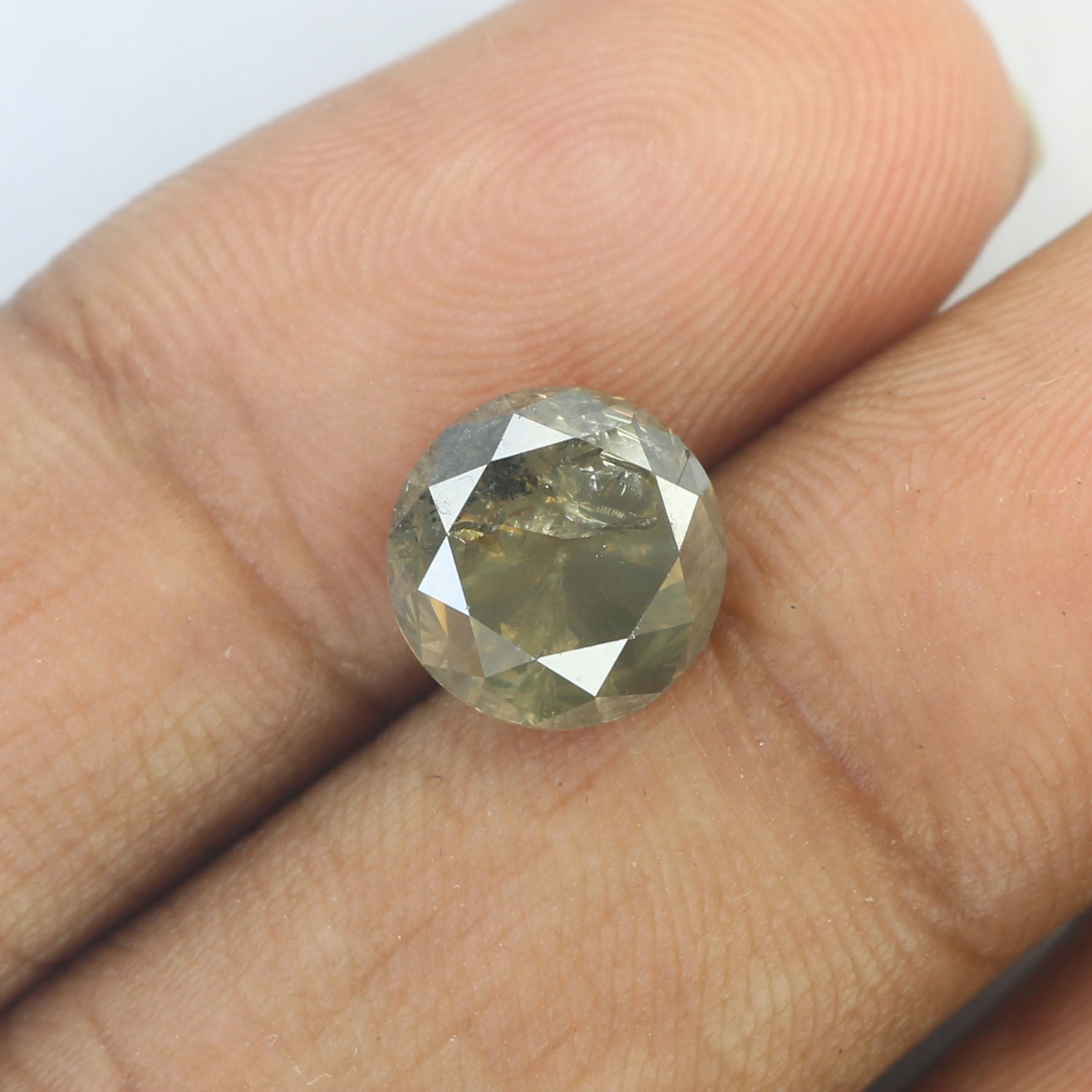 2.84 Ct Natural Loose Diamond Round Black Brown Color I3 Clarity 8.15 MM KDL8876