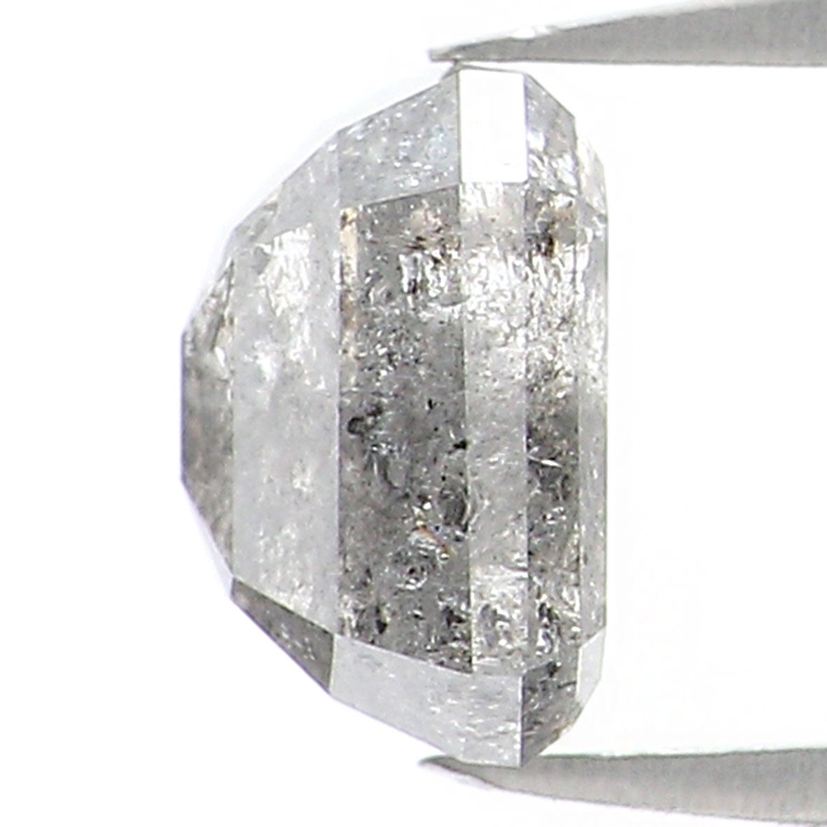 0.89 CT Natural Loose Emerald Shape Diamond Salt And Pepper Emerald Cut Diamond 5.50 MM Natural Black Grey Emerald Rose Cut Diamond LQ1220