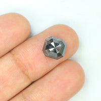 2.68 Ct Natural Loose Diamond Radiant Black Grey Color I3 Clarity 8.00 MM kdL8258