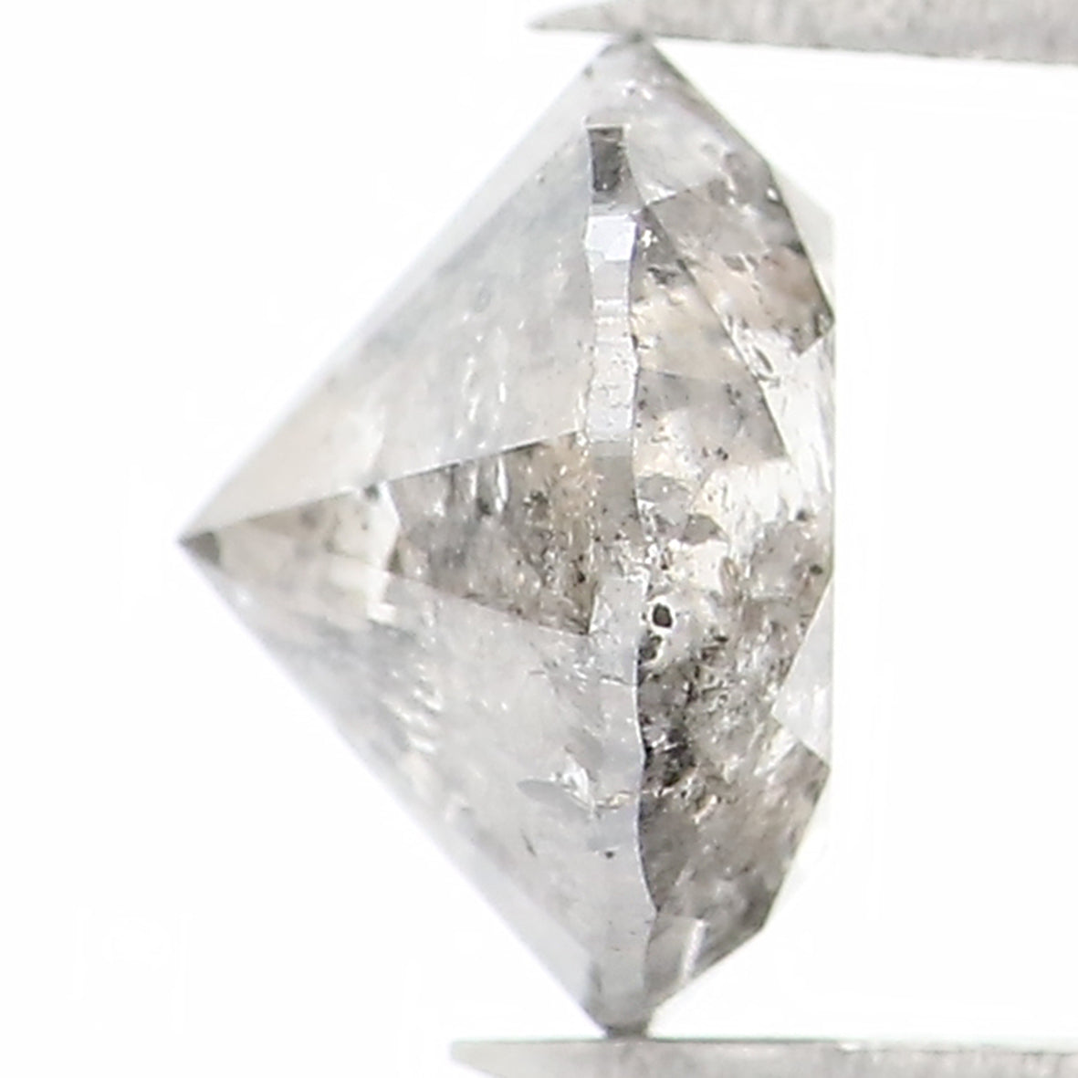 1.13 CT Natural Loose Round Shape Diamond Black Grey Color Round Shape Diamond 6.40 MM Salt And Pepper Round Brilliant Cut Diamond LQ1401
