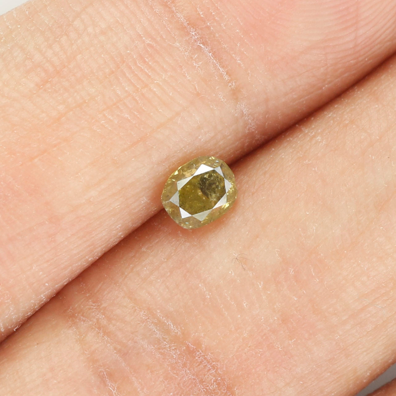 0.41 Ct Natural Loose Diamond, Cushion Diamond, Fancy  Diamond, Green Diamond, Yellow Diamond, Polished Diamond, Real Diamond L5634