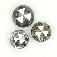 Natural Loose Rose Cut Salt And Pepper Diamond Black Grey Color 1.16 CT 4.00 MM Round Rose Cut Shape Diamond L1149