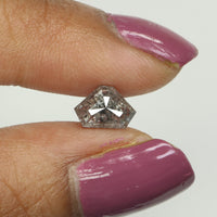 1.09 CT Natural Loose Diamond, Shield Cut Diamond, Salt And Pepper Diamond, Black Diamond , Grey Diamond, Antique Rose Cut Diamond KDL253
