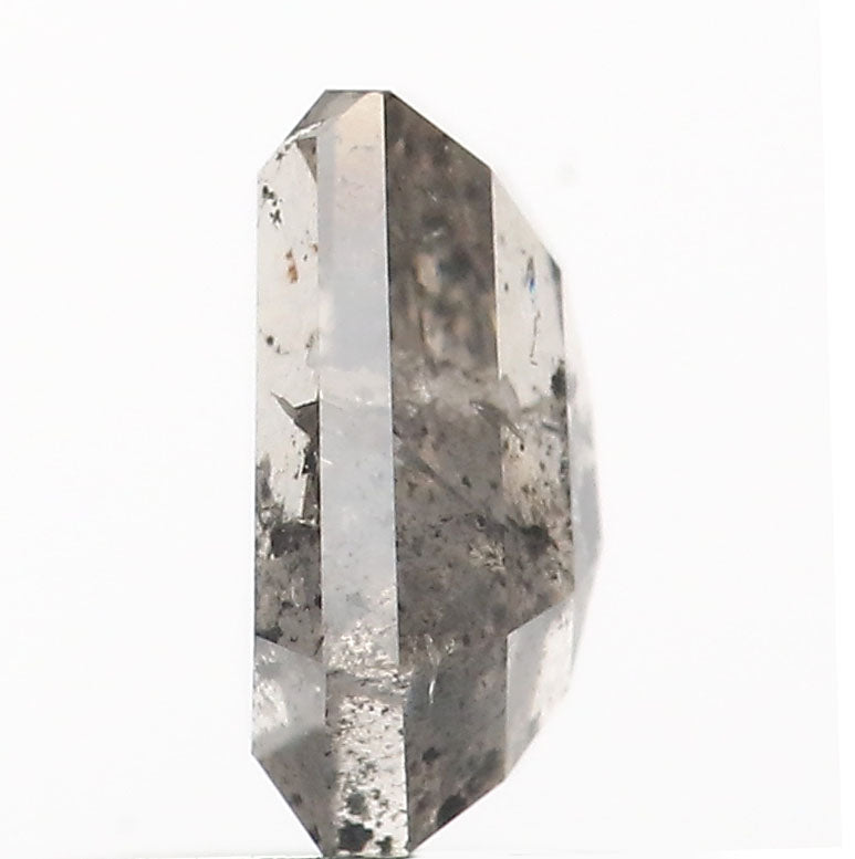 1.11 CT Natural Loose Coffin Shape Diamond Salt And Pepper Coffin Cut Diamond 6.80 MM Black Grey Color Coffin Shape Rose Cut Diamond QK2178