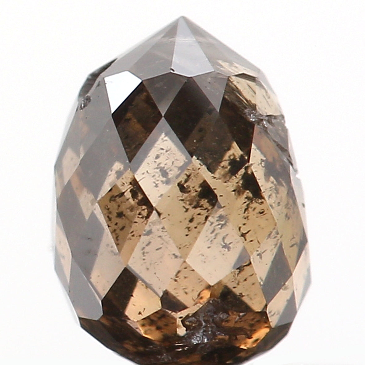 0.70 Ct Natural Loose Briolette Shape Diamond Brown Color Drop Diamond 5.25 MM Natural Loose Brown Color Briolette Rose Cut Diamond LQ9823