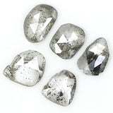 Natural Loose Slice Salt And Pepper Diamond Black Grey Color 1.06 CT 4.40 MM Slice Shape Rose Cut Diamond L1514