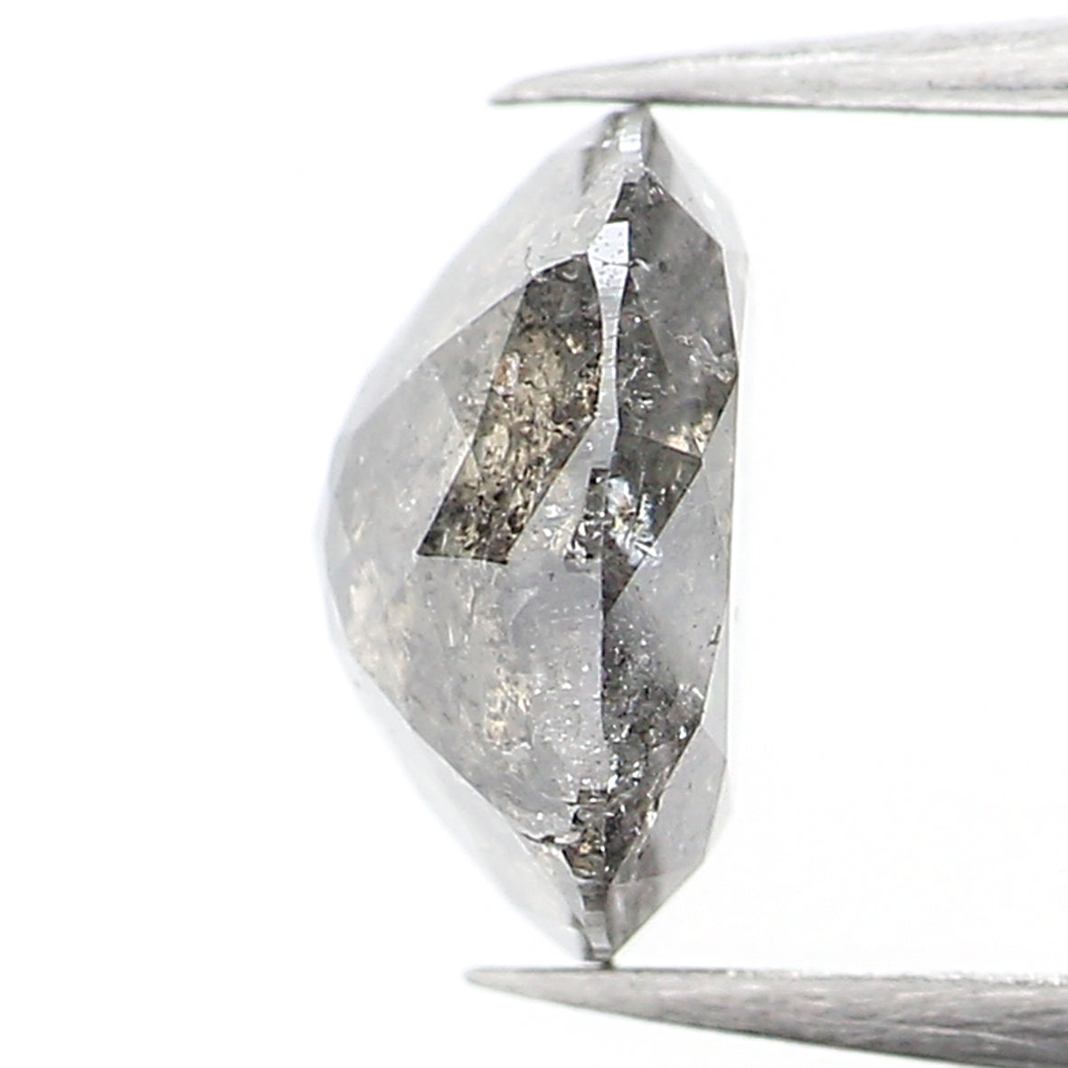 0.95 CT Natural Loose Round Rose Cut Diamond Salt And Pepper Round Shape Diamond 6.30 MM Natural Black Grey Round Rose Cut Diamond LQ966