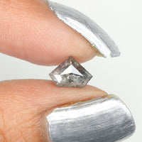 0.75 Ct Natural Loose Diamond, Salt And Pepper Diamond, Shield Cut Diamond, Black Gray Color Diamond, Rose Cut Real Rustic Diamond KDL9852