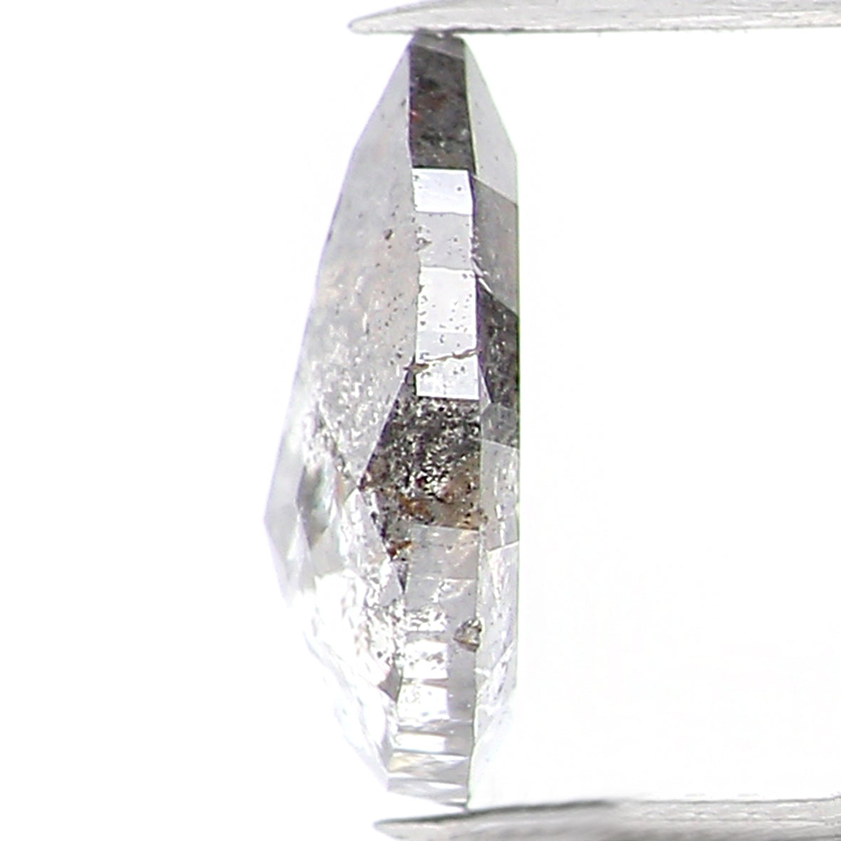 0.38 CT Natural Loose Pear Shape Diamond Salt And Pepper Pear Cut Diamond 5.80 MM Natural Black Grey Color Pear Rose Cut Diamond LQ1018