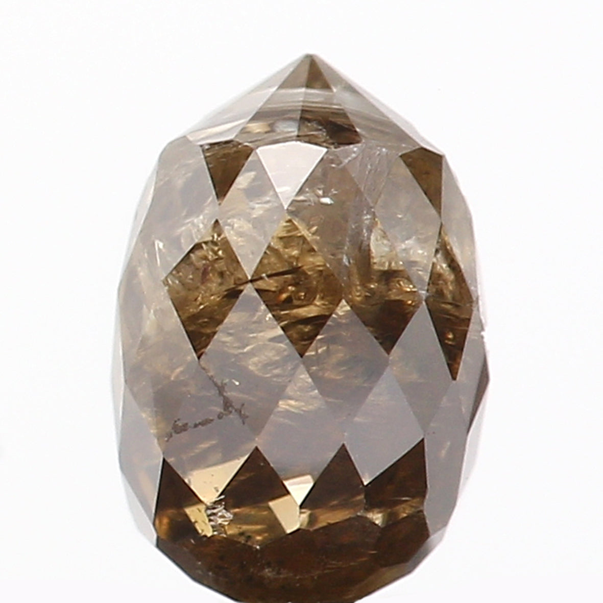 0.75 Ct Natural Loose Briolette Shape Diamond Brown Color Drop Diamond 5.75 MM Natural Loose Brown Color Briolette Rose Cut Diamond LQ9834
