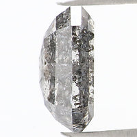 Natural Loose Emerald Salt And Pepper Diamond Black Grey Color 0.75 CT 5.95 MM Emerald Shape Rose Cut Diamond KDL1100