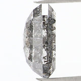 Natural Loose Emerald Salt And Pepper Diamond Black Grey Color 0.75 CT 5.95 MM Emerald Shape Rose Cut Diamond KDL1100