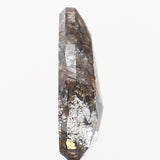 0.79 Ct Natural Loose Diamond, Salt And Pepper Diamond, Pear Cut Diamond, Black Grey Color Diamond, Rose Cut Real Rustic Diamond KDL9511
