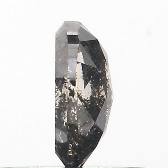 0.39 CT Natural Loose Oval Shape Diamond Salt And Pepper Oval Diamond 5.25 MM Natural Loose Black Grey Color Oval Rose Cut Diamond LQ8987