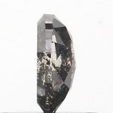 0.39 Ct Natural Loose Diamond Oval Black Grey Salt And Pepper Color I3 Clarity 5.25 MM L8987