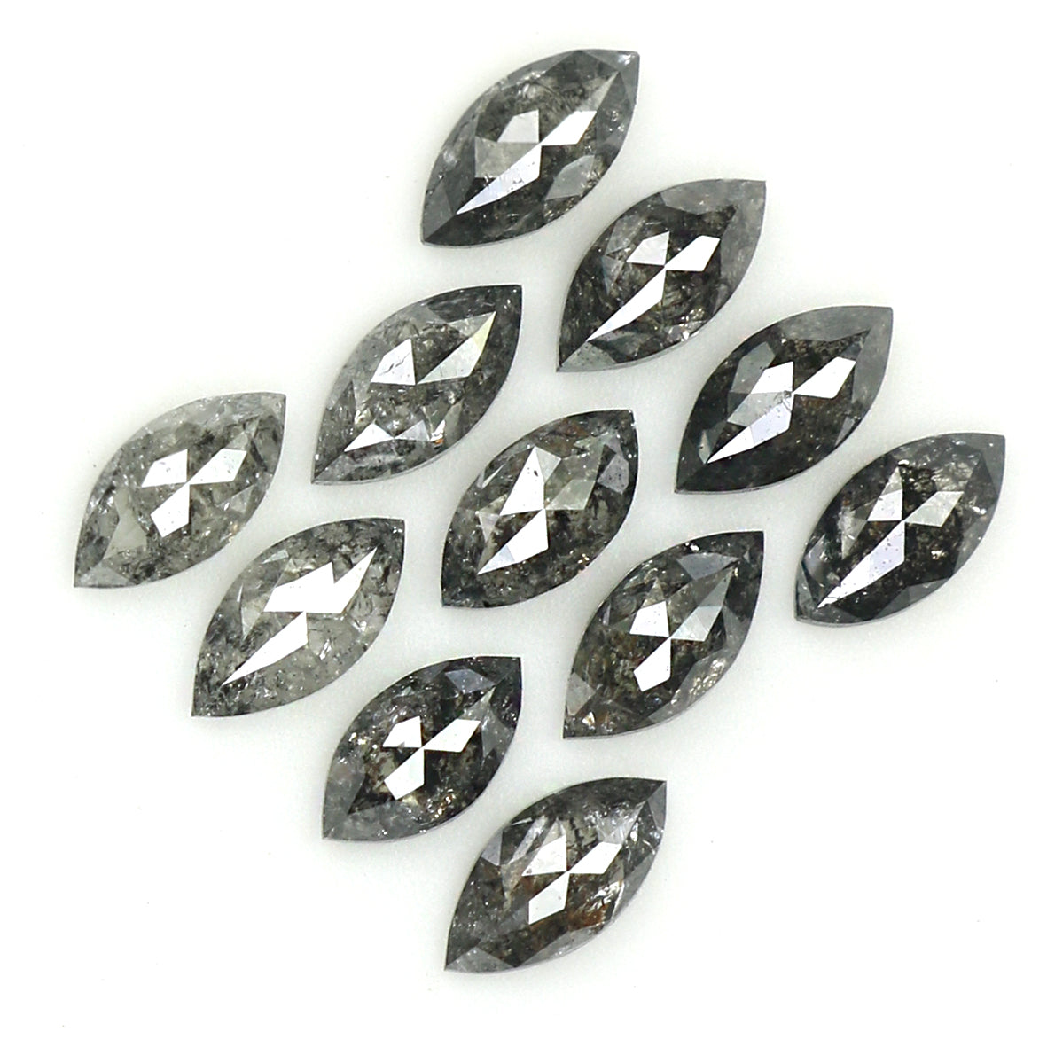 0.99 CT Natural Loose Marquise Shape Diamond Salt And Pepper Marquise Cut Diamond 3.90 MM Black Grey Color Marquise Rose Cut Diamond QL1348