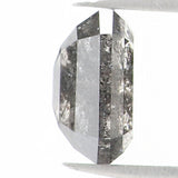 Natural Loose Emerald Salt And Pepper Diamond Black Grey Color 0.90 CT 6.00 MM Emerald Shape Rose Cut Diamond KDL1228