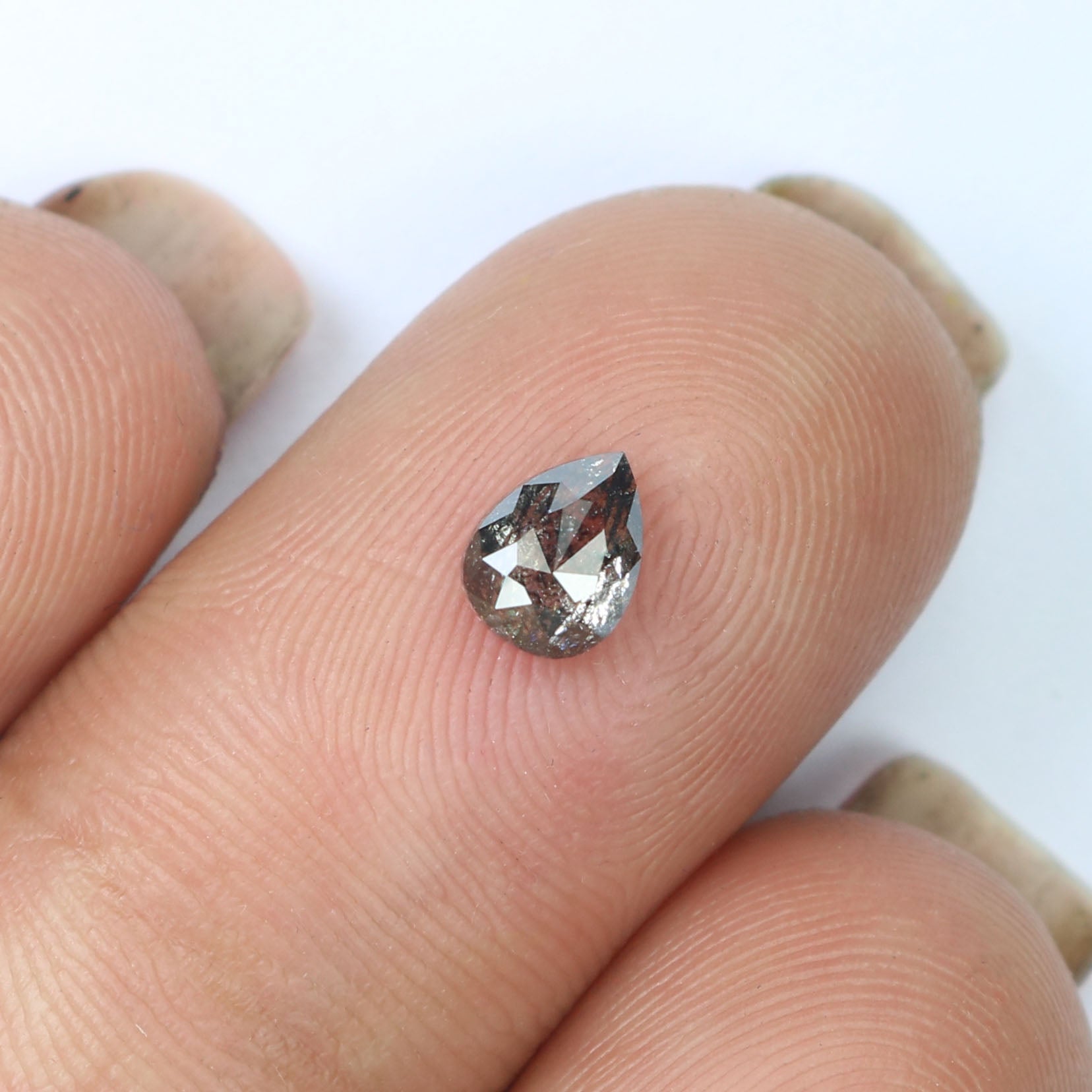 0.52 CT Natural Loose Diamond Pear Black Grey Color I3 Clarity 5.55 MM L9020