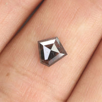 0.97 CT Natural Loose Diamond Pentagon Black Grey Salt And Pepper Color 6.85 MM KDL9320