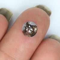 1.60 CT Natural Loose Diamond Round Rose Cut Brown Salt And Pepper Color 7.05 MM KDL9058