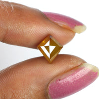 1.74 CT Natural Loose Diamond Kite Yellow Brown Color I3 Clarity 9.00 MM KDK2184