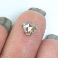 1.12 CT Natural Loose Diamond, Pentagon Cut Diamond, Salt And Pepper Diamond, Black Gray Diamond, Pentagon Shape, Rose Cut Diamond KDL9089