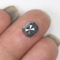 1.99 CT Natural Loose Diamond Emerald Black Grey Color 7.55 MM KDL9203