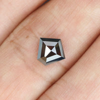 IGI CERTIFIED 1.74 Ct Natural Loose Diamond Pentagon Modified Brilliant Cut Black Color 8.05 MM KDL9381