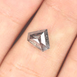 1.27 CT Natural Loose Diamond Shield Black Grey Salt And Pepper Color 6.91 MM KDL9278