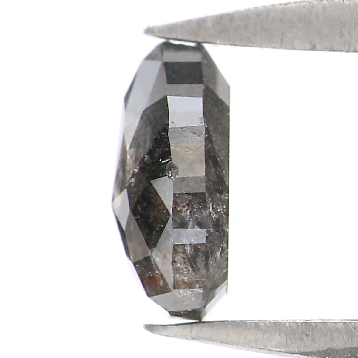 Natural Loose Pear Salt And Pepper Diamond Black Grey Color 0.43 CT 5.32 MM Pear Shape Rose Cut Diamond KR2540