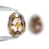 Natural Loose briolette Brown Color Diamond 1.07 CT 4.90 MM Drop Shape Rose Cut Diamond L9993