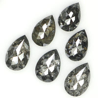 Natural Loose Pear Salt And Pepper Diamond Black Grey Color 0.82 CT 3.90 MM Pear Shape Rose Cut Diamond KDL1311