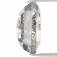 Natural Loose Emerald Salt And Pepper Diamond Black Grey Color 0.73 CT 5.70 MM Emerald Shape Rose Cut Diamond L1187