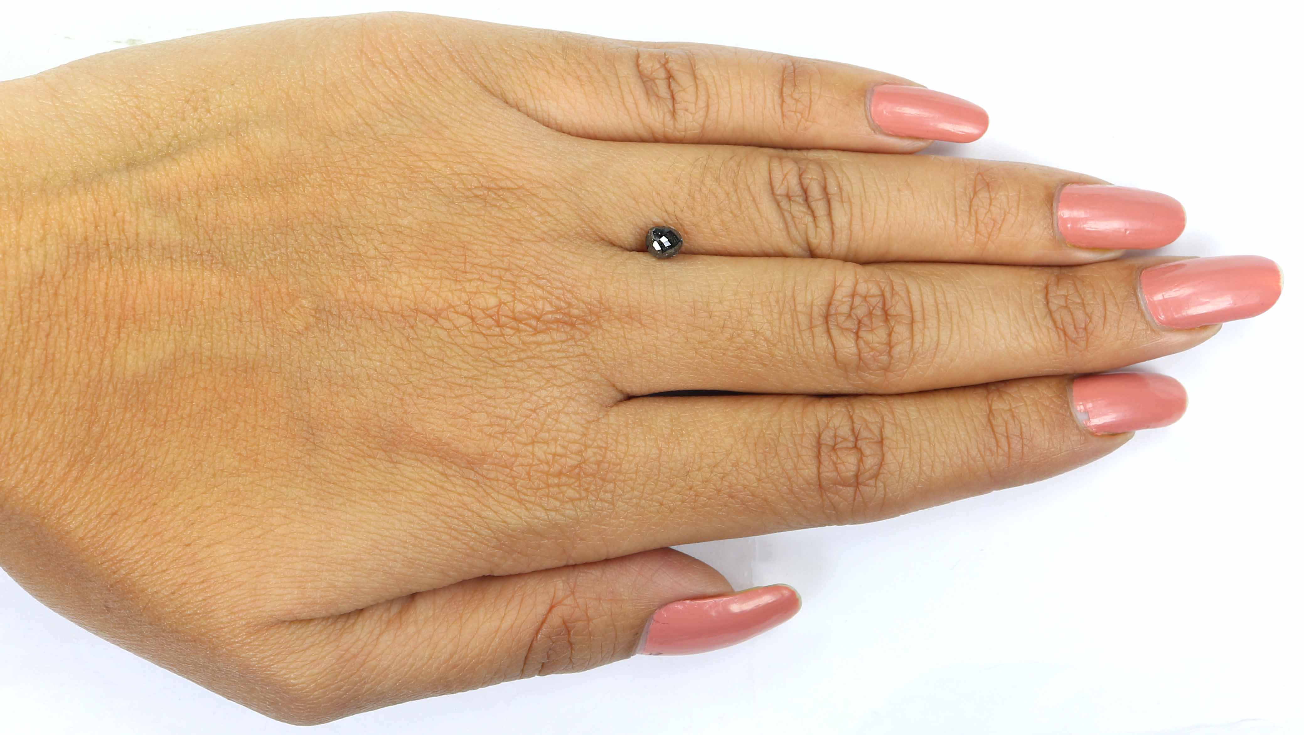 0.56 CT Natural Loose Briolette Shape Diamond Salt And Pepper Drop Cut Diamond 4.60 MM Natural Black Grey Color Drop Rose Cut Diamond LQ5679